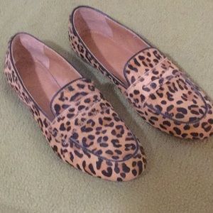 J. Crew leopard calf hair loafer